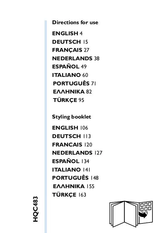 Mode d'emploi PHILIPS HQC483