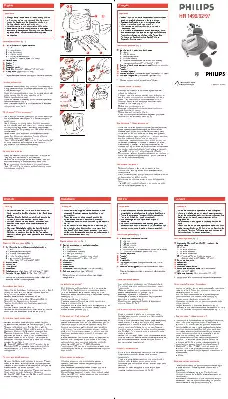 Mode d'emploi PHILIPS HR1490