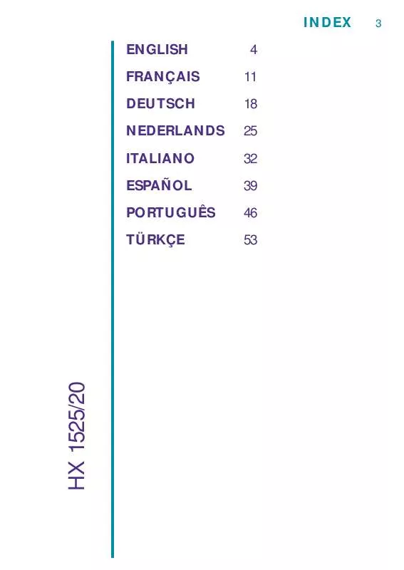 Mode d'emploi PHILIPS HX1520