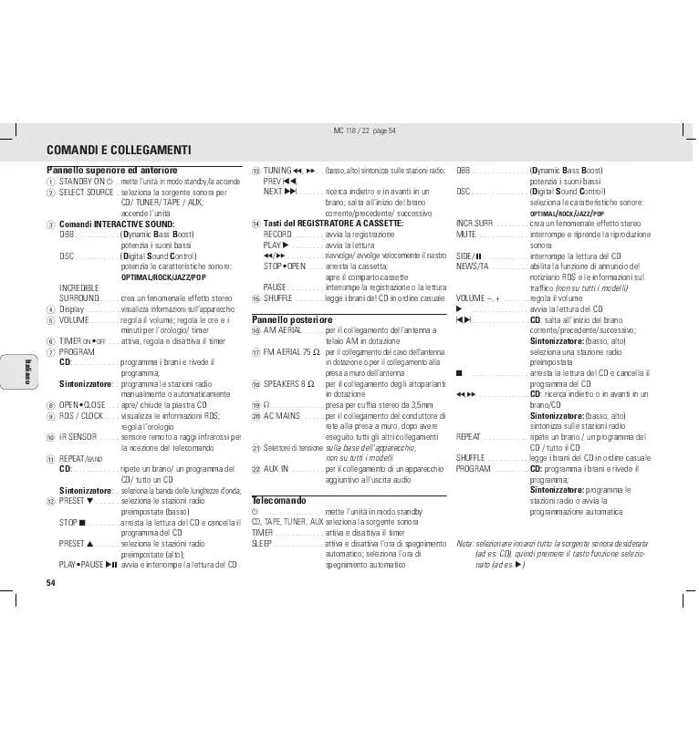 Mode d'emploi PHILIPS MC118