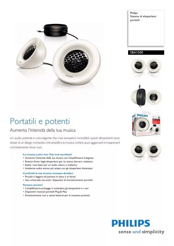 Mode d'emploi PHILIPS SBA1500