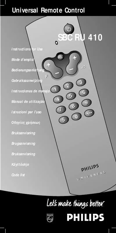 Mode d'emploi PHILIPS SBCRU410