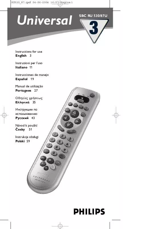 Mode d'emploi PHILIPS SBCRU510-87B