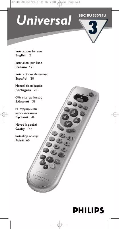 Mode d'emploi PHILIPS SBCRU530-87B