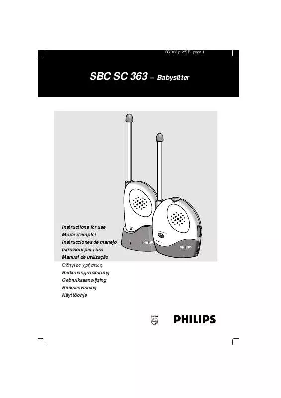 Mode d'emploi PHILIPS SBCSC363