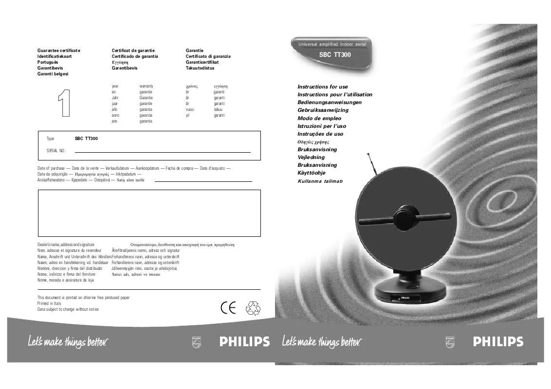 Mode d'emploi PHILIPS SBCTT300