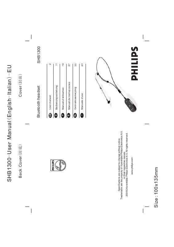 Mode d'emploi PHILIPS SHB1300