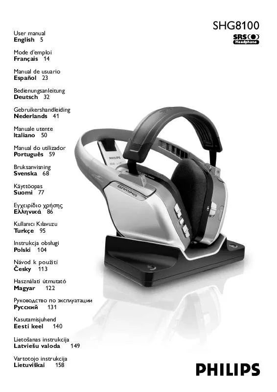 Mode d'emploi PHILIPS SHG8100