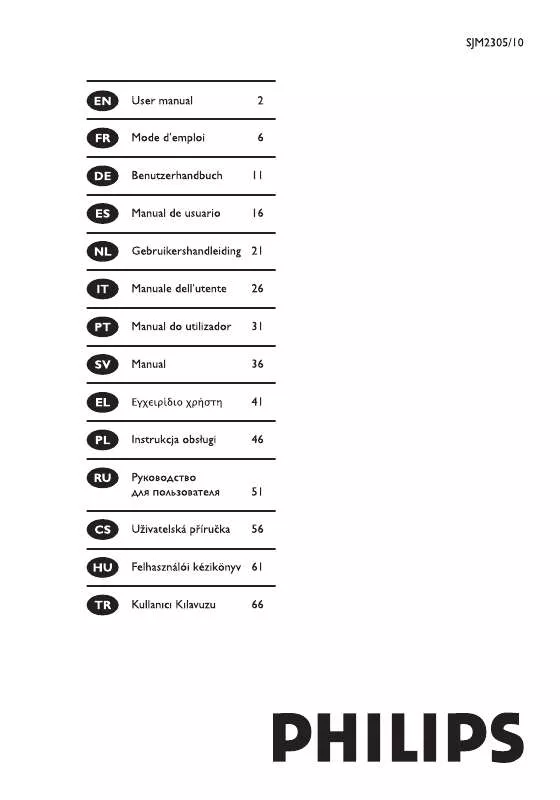 Mode d'emploi PHILIPS SJM2305