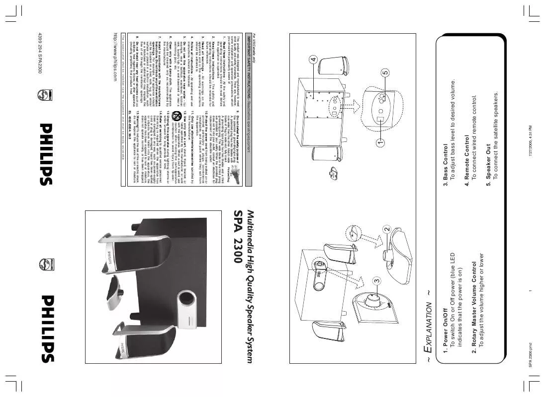 Mode d'emploi PHILIPS SPA2300