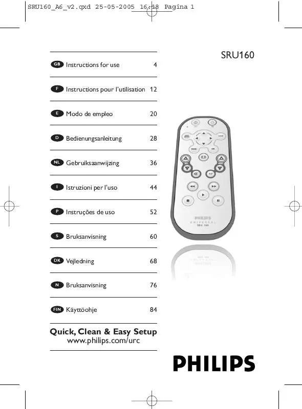 Mode d'emploi PHILIPS SRU160