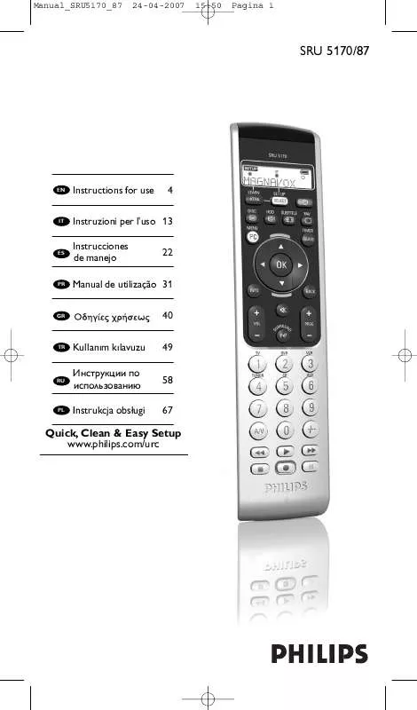 Mode d'emploi PHILIPS SRU5170