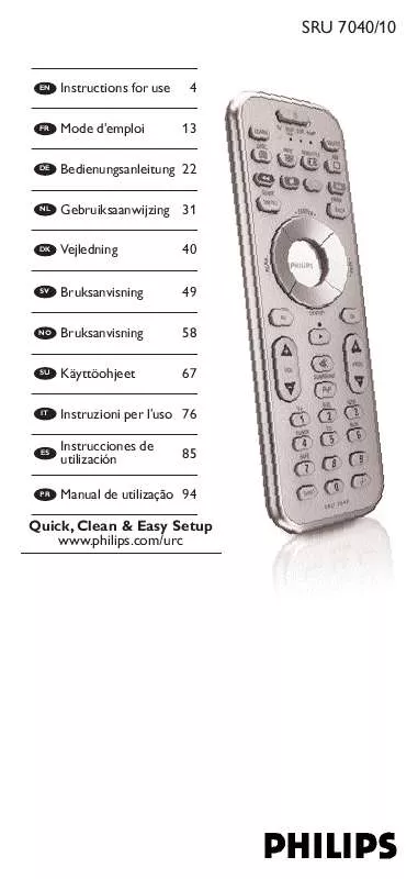 Mode d'emploi PHILIPS SRU7040