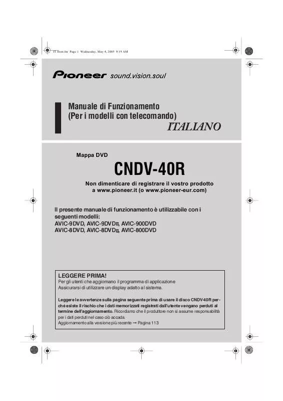 Mode d'emploi PIONEER CNDV-40R