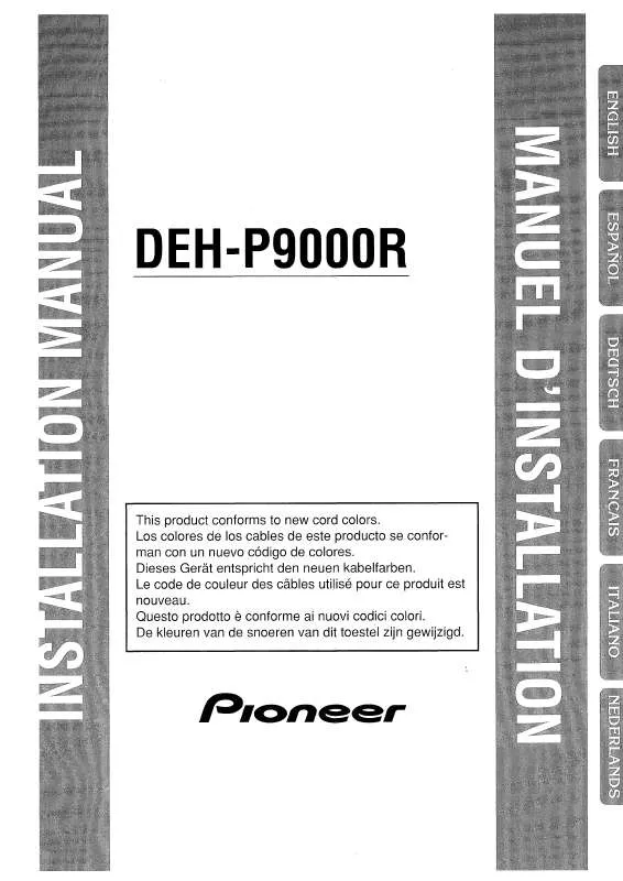 Mode d'emploi PIONEER DEH-P9000R