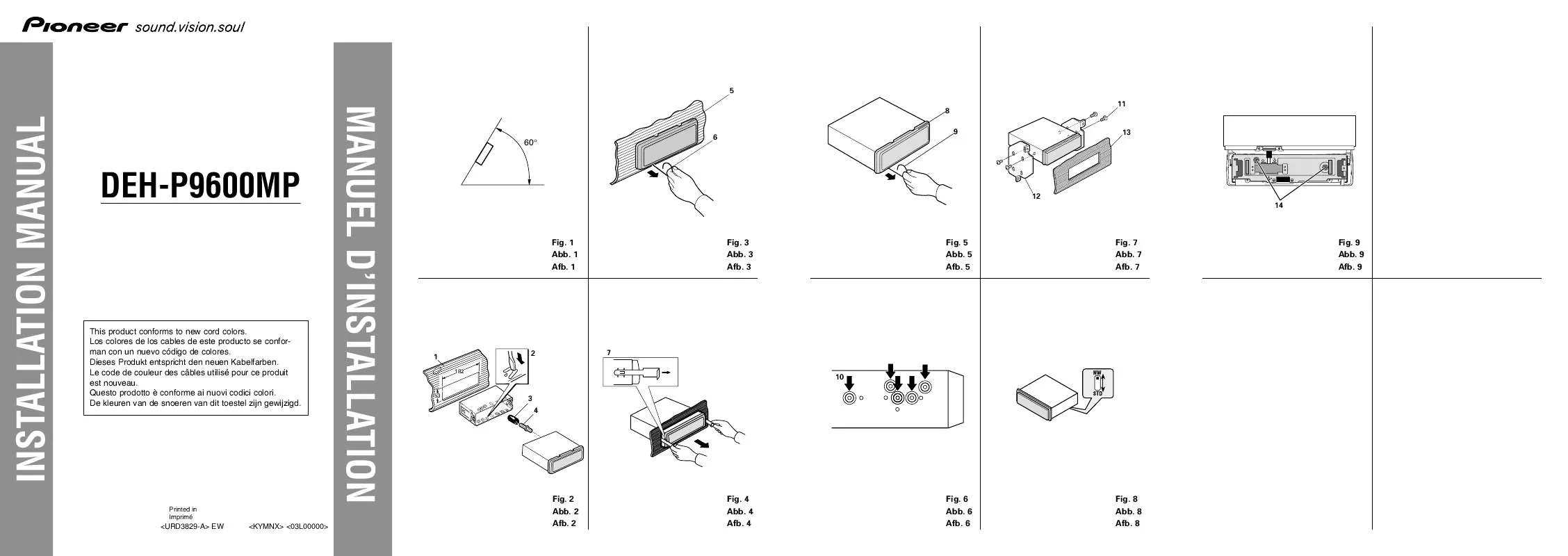 Mode d'emploi PIONEER DEH-P9600MP