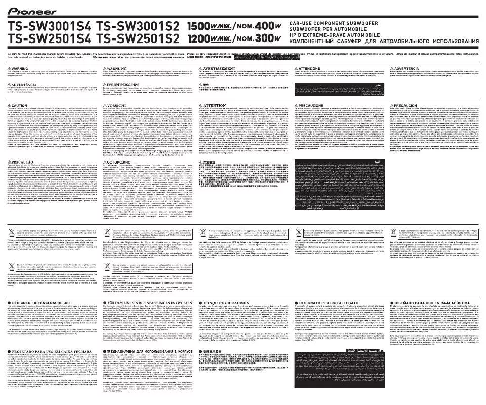 Mode d'emploi PIONEER TS-SW2501S2