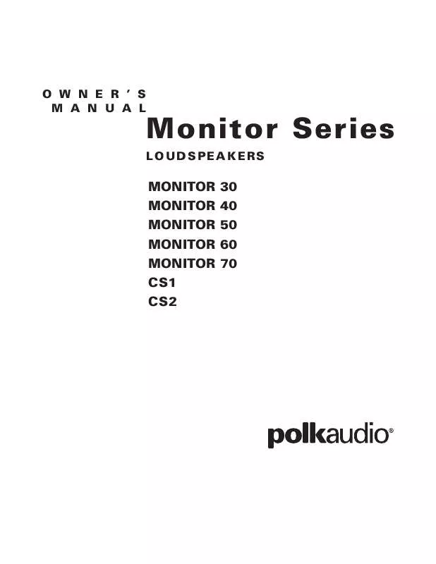 Mode d'emploi POLK AUDIO CS2