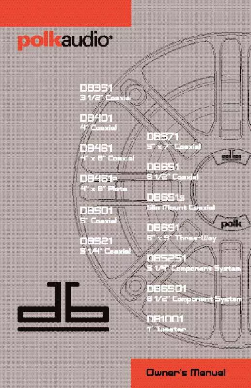 Mode d'emploi POLK AUDIO DB501