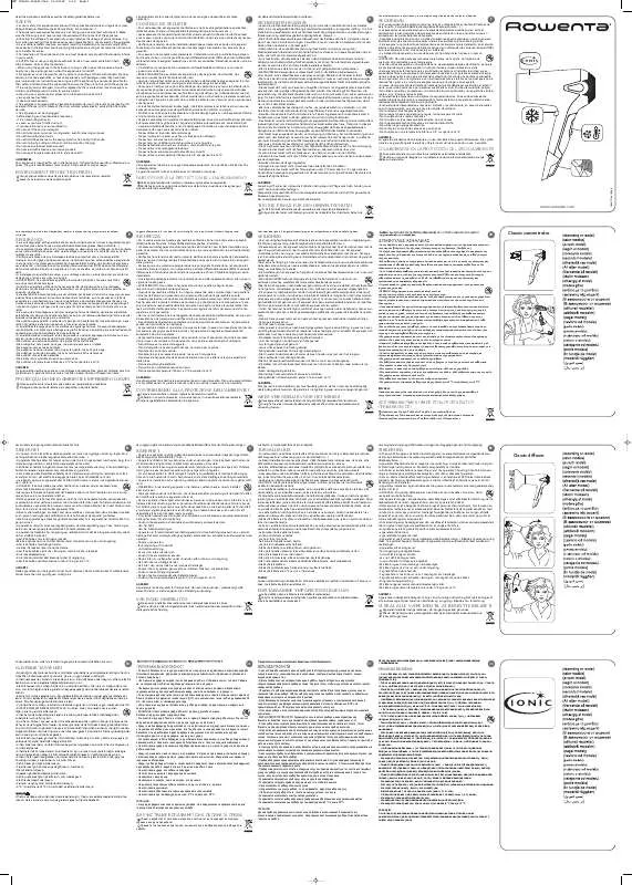 Mode d'emploi ROWENTA CV 4212 STUDIO DRY 2000W