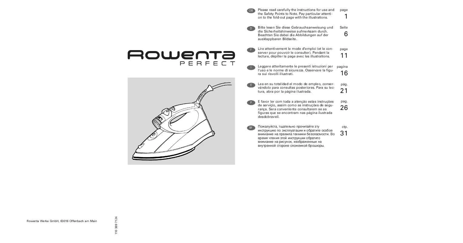 Mode d'emploi ROWENTA DX 9200 PERFECT