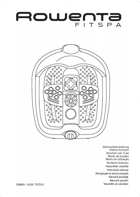 Mode d'emploi ROWENTA FS 7510 FITSPA