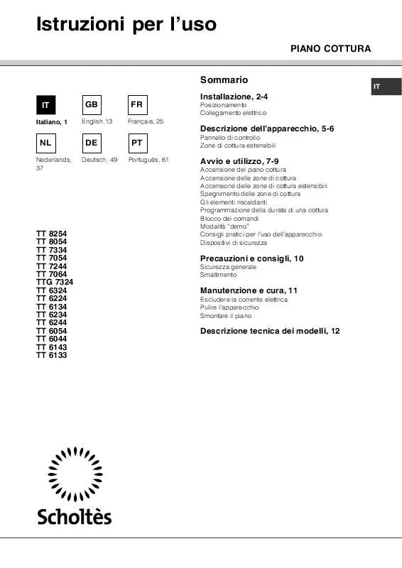 Mode d'emploi SCHOLTES TT 6044