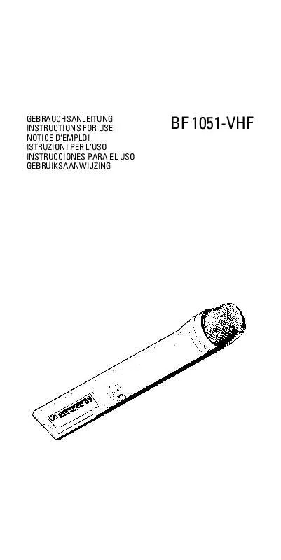 Mode d'emploi SENNHEISER BF 1051-VHF