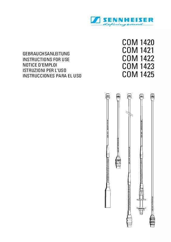 Mode d'emploi SENNHEISER COM 1421