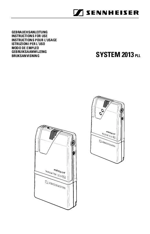 Mode d'emploi SENNHEISER EK 2013