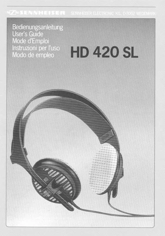 Mode d'emploi SENNHEISER HD 420 SL