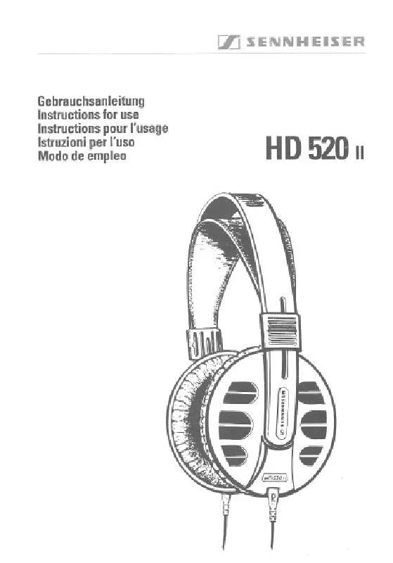 Mode d'emploi SENNHEISER HD 520 II