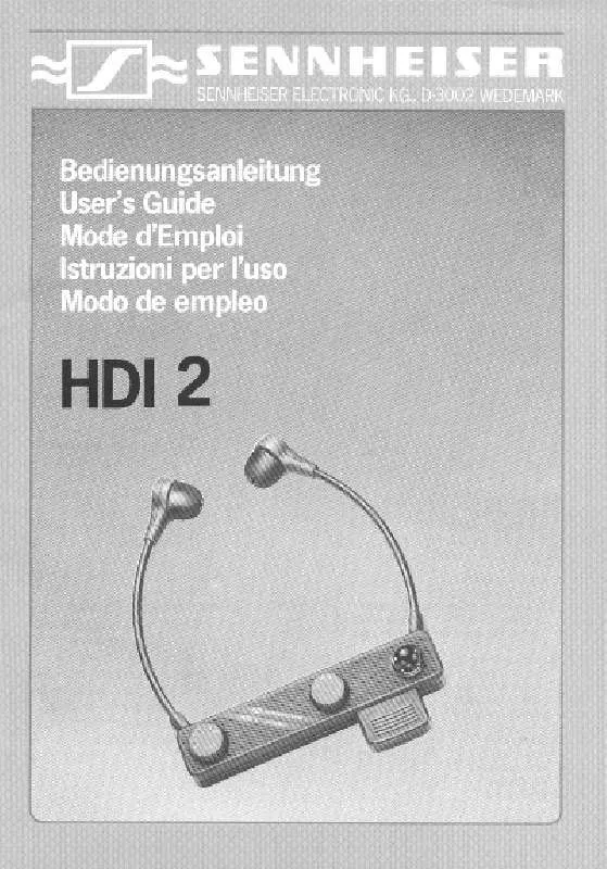 Mode d'emploi SENNHEISER HDI 2