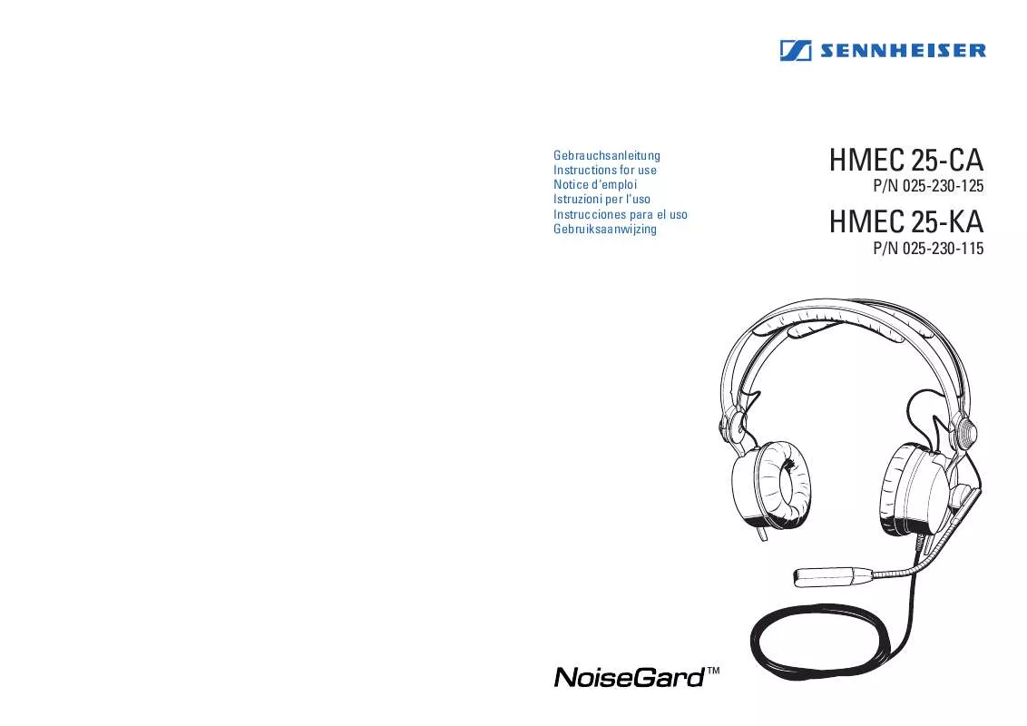 Mode d'emploi SENNHEISER HMEC 25-CA