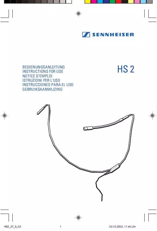 Mode d'emploi SENNHEISER HS2