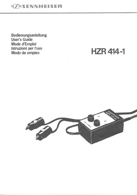 Mode d'emploi SENNHEISER HZR 414-1