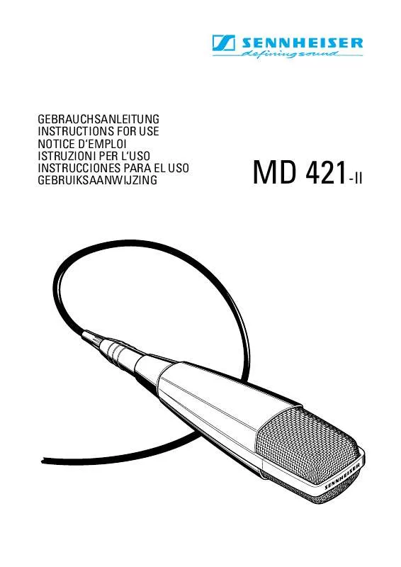 Mode d'emploi SENNHEISER MD 421-II