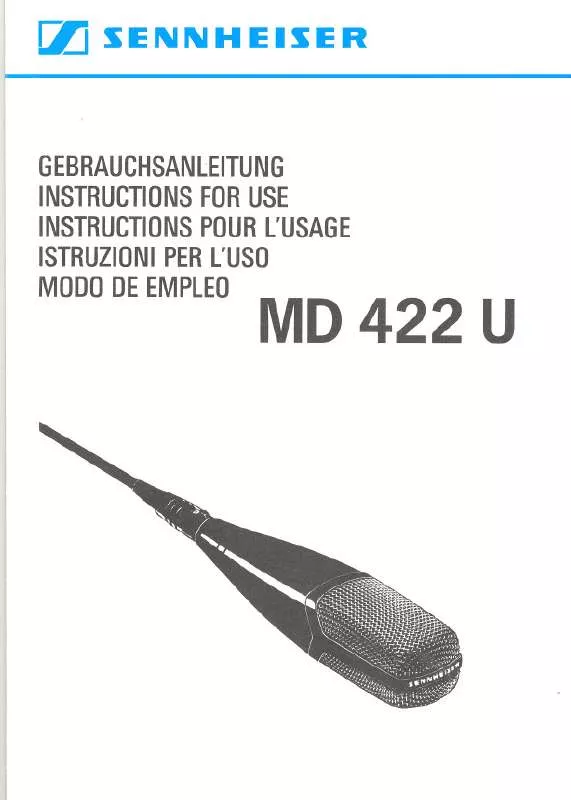 Mode d'emploi SENNHEISER MD 422