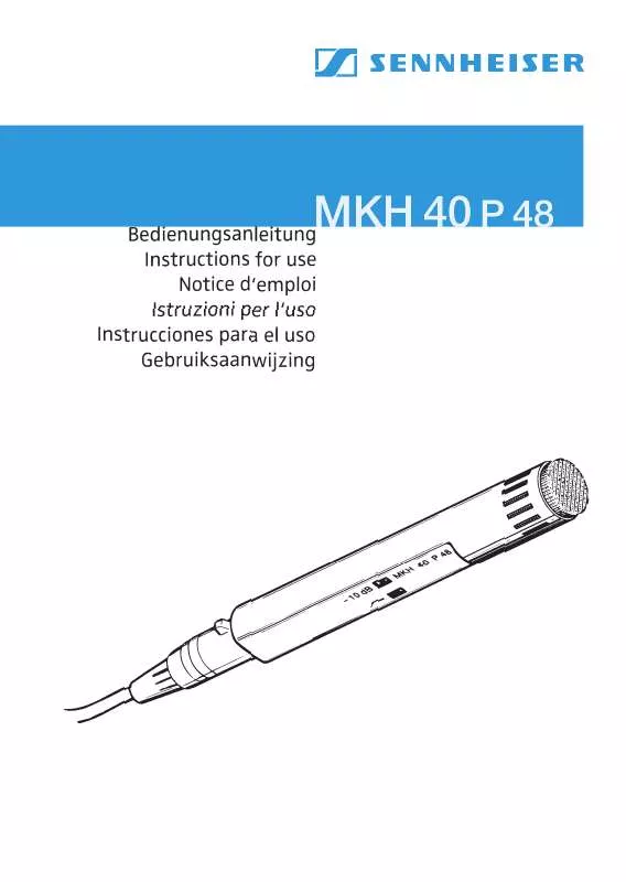 Mode d'emploi SENNHEISER MKH 40 P 48