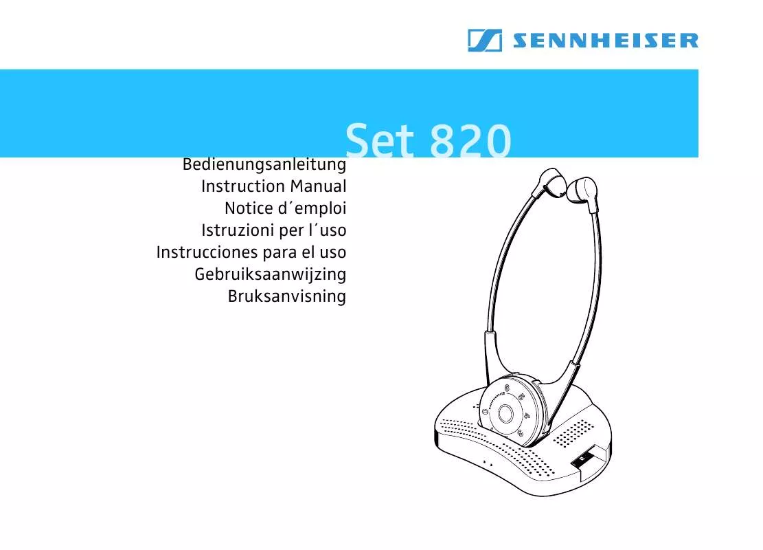 Mode d'emploi SENNHEISER SET 820