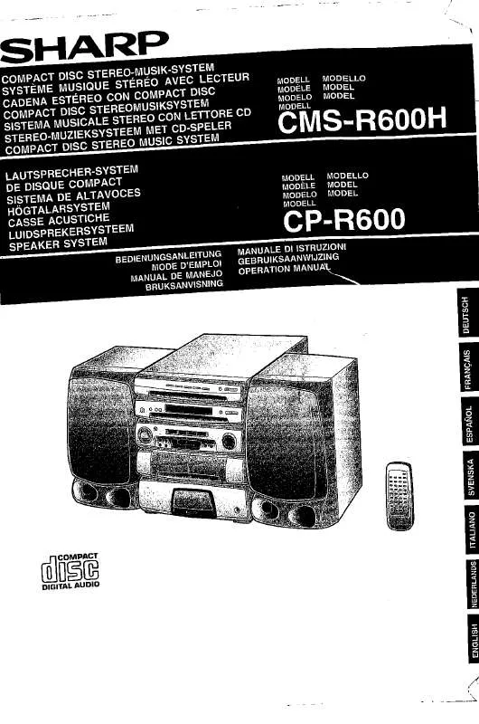 Mode d'emploi SHARP CM-SR600H