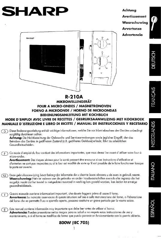 Mode d'emploi SHARP R-210