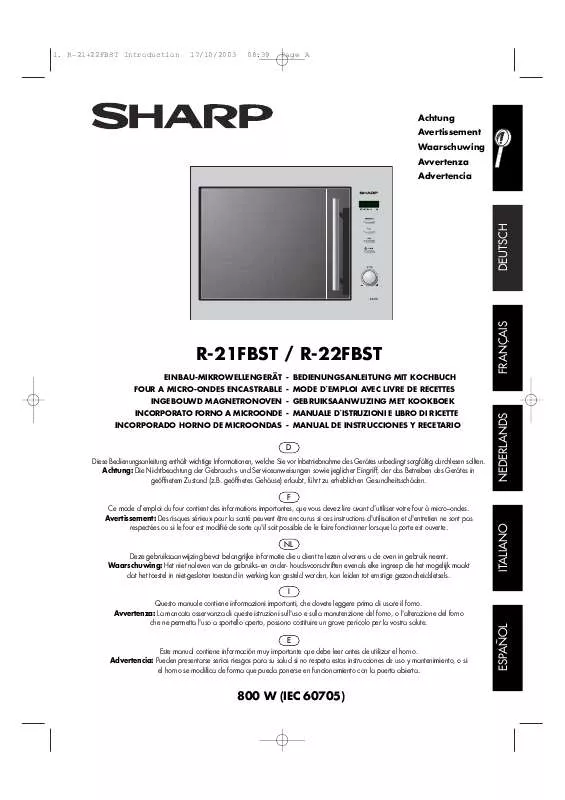 Mode d'emploi SHARP R-21FBST/22FBST