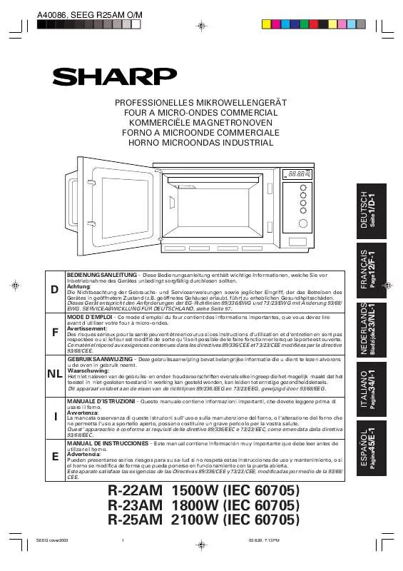 Mode d'emploi SHARP R-22/23/25AM