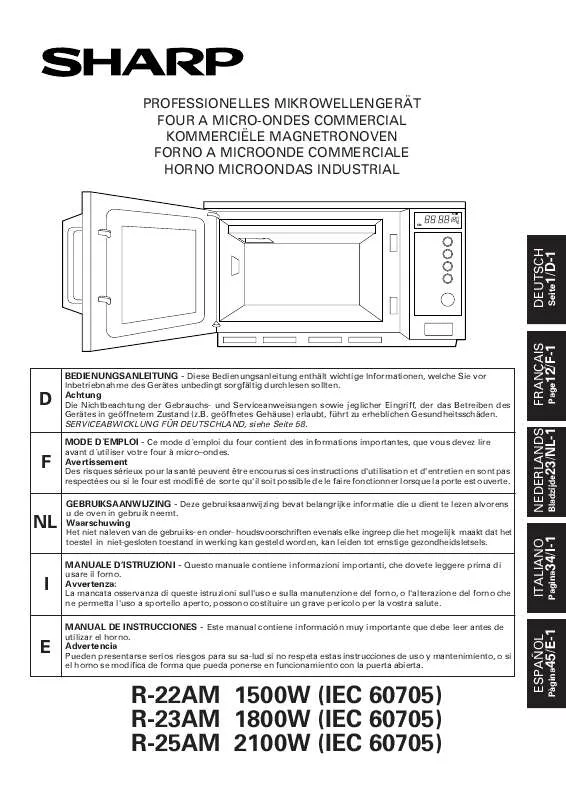 Mode d'emploi SHARP R-22AM/23AM/25AM