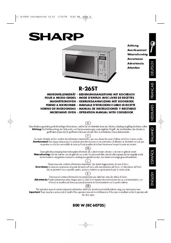 Mode d'emploi SHARP R-26ST