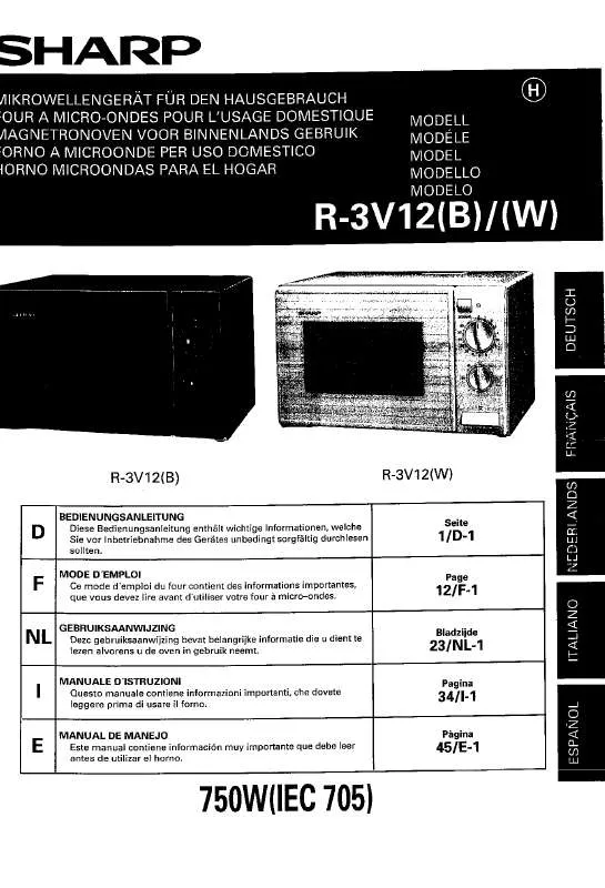 Mode d'emploi SHARP R-3V12