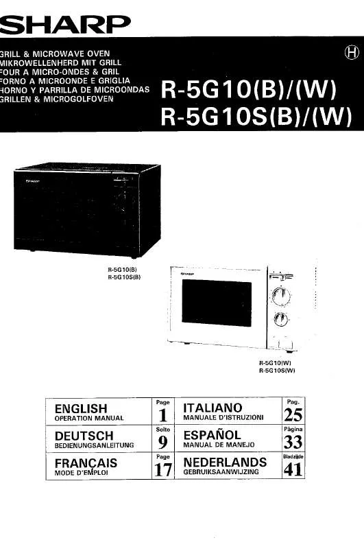 Mode d'emploi SHARP R-5G10/S