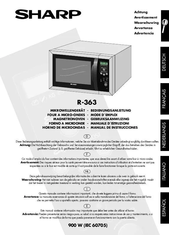 Mode d'emploi SHARP R-363N