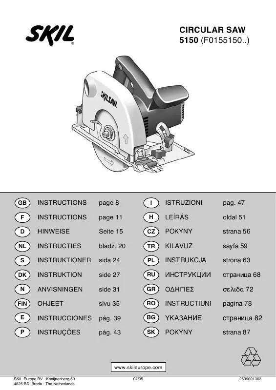 Mode d'emploi SKIL 5150